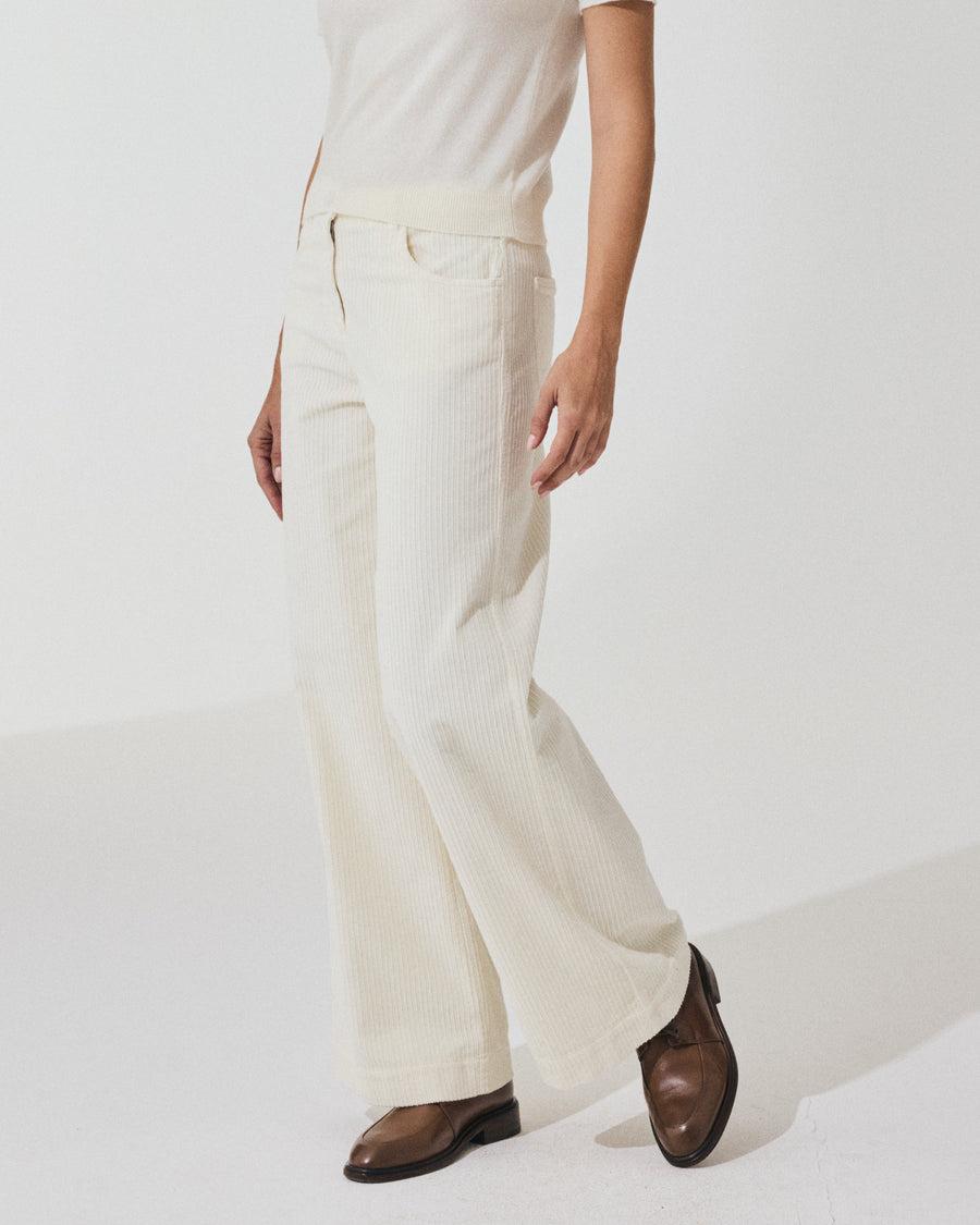 Scaglione PANT 5 TASCHE FLARE VELVET LATTE Online