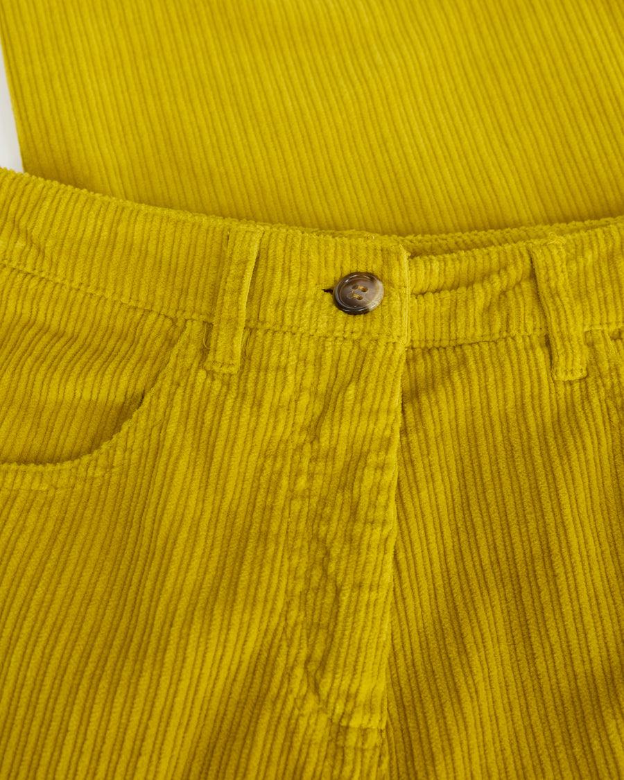 Scaglione PANT 5 TASCHE FLARE VELVET GIALLO Outlet