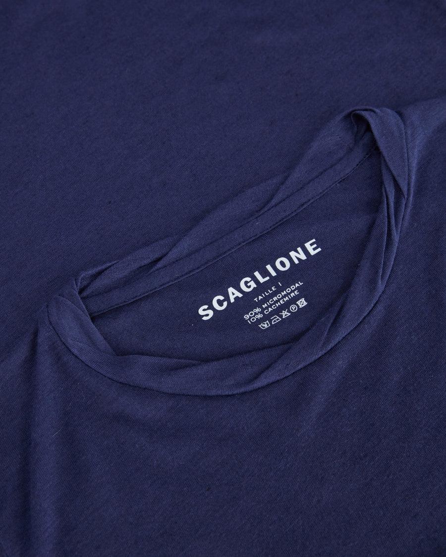 Scaglione ROUNDNECK ULTRALIGHT MICROMODAL BLUE Vendita