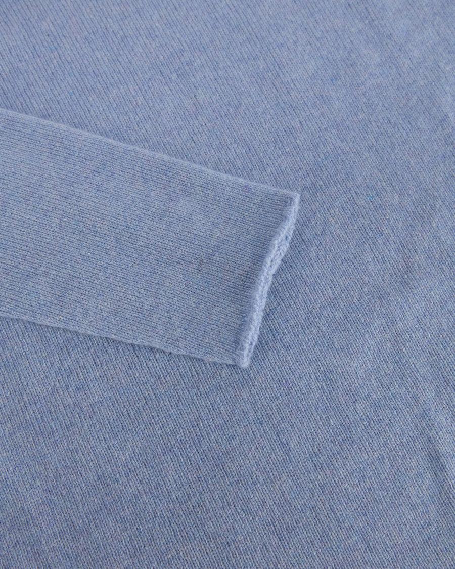 Scaglione ROUND NECK RAGLAN SEAMLESS HYBRID CASHMERE CELESTE Qualità Garantita