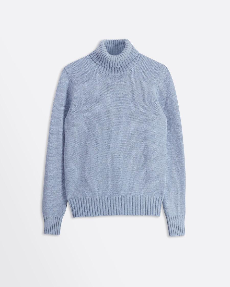 Scaglione TURTLE NECK SOFT HYBRID CASHMERE CELESTE Fino Al -60%