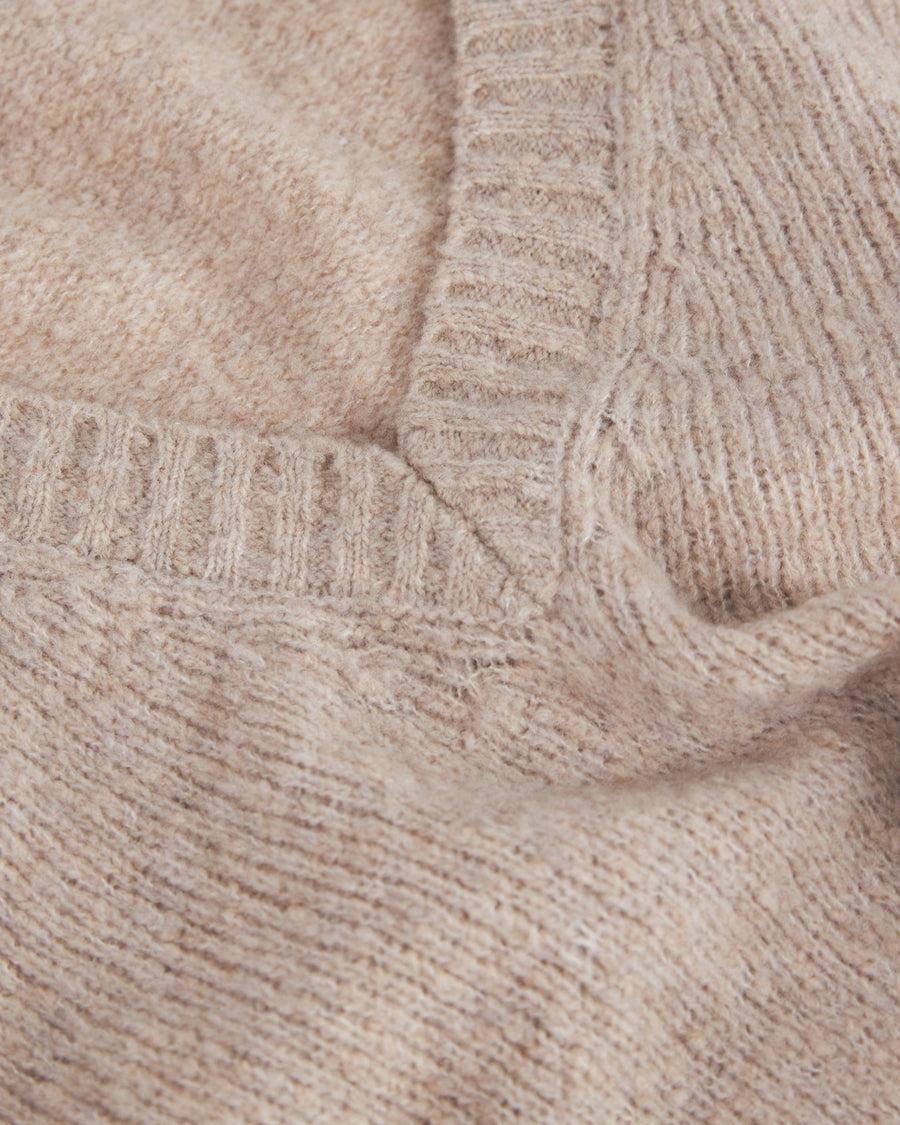 Scaglione V NECK OVER PUFFED CASHMERE BEIGE Sconto