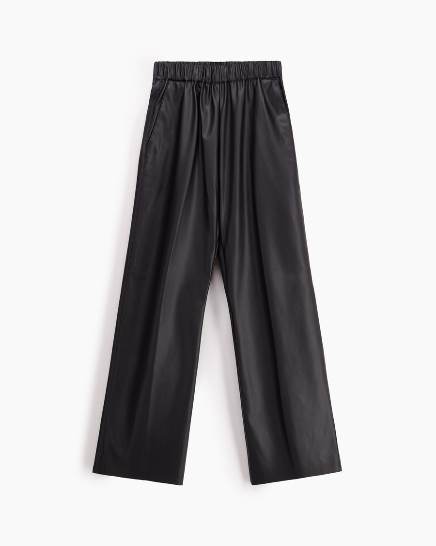 Scaglione PANT DRITTO ECOPELLE BLACK 2025