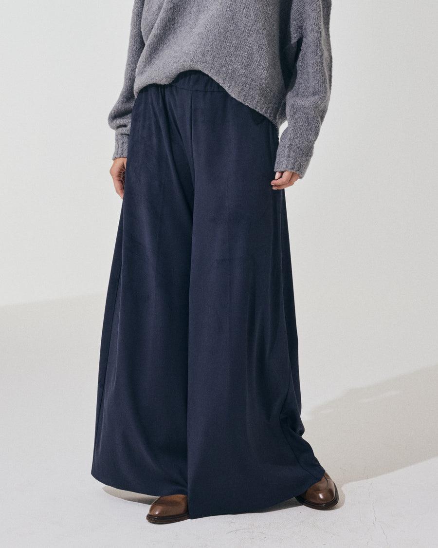 Scaglione PANT LARGO ECOSUEDE NAVY In Linea