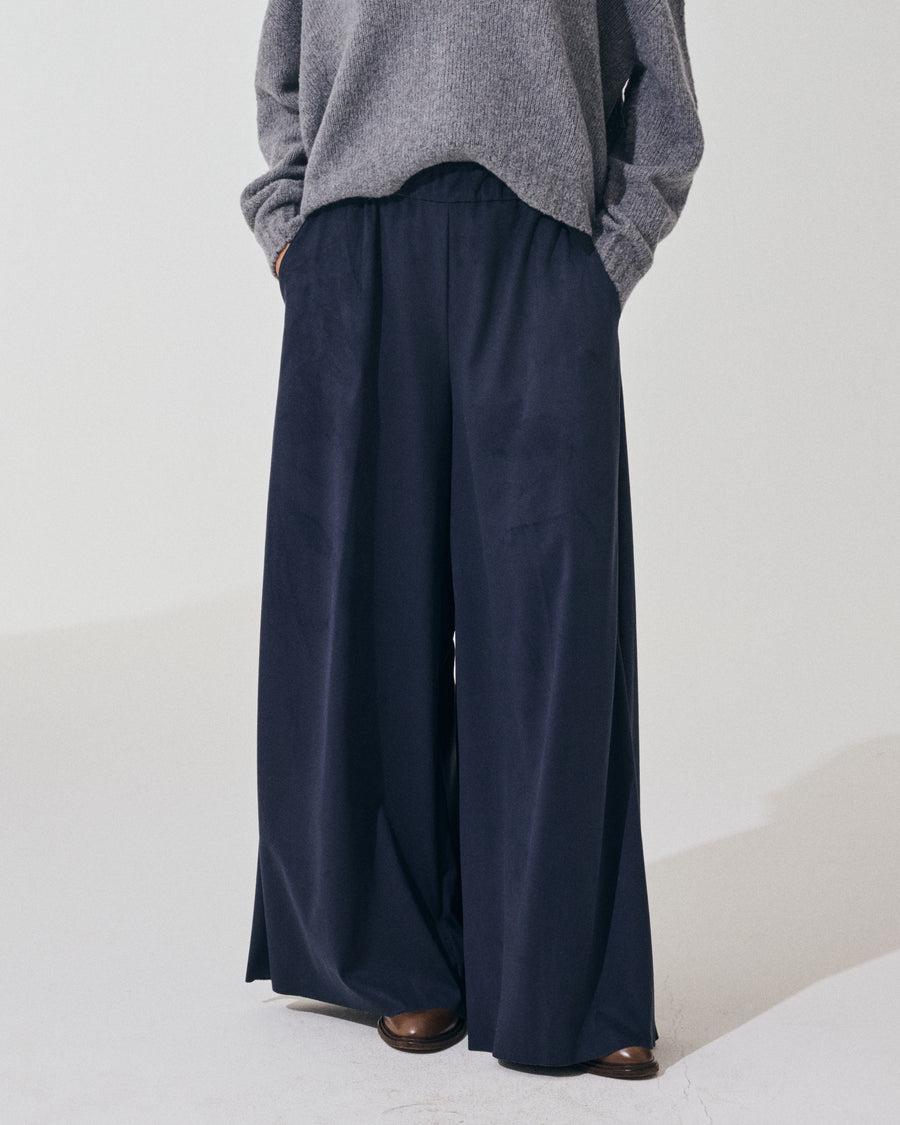 Scaglione PANT LARGO ECOSUEDE NAVY In Linea