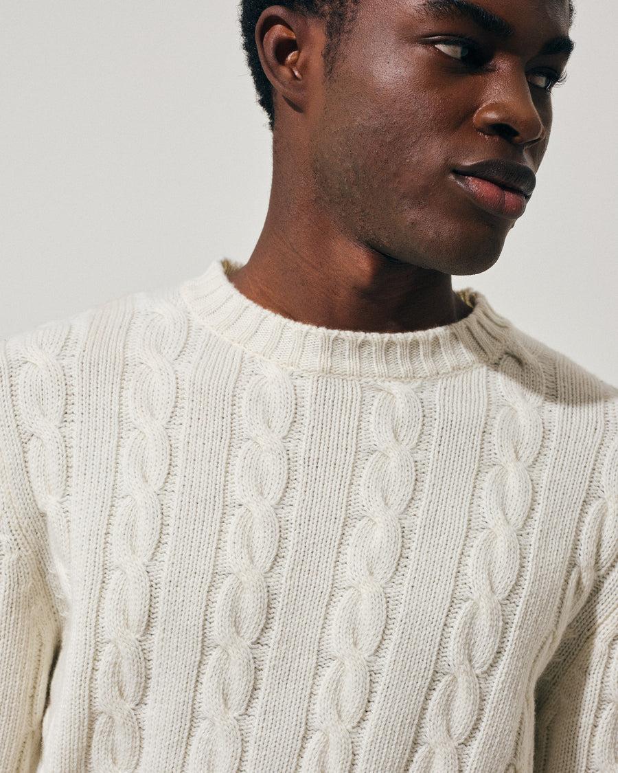 Scaglione ROUND NECK CABLES MIX CASH MILK Qualità