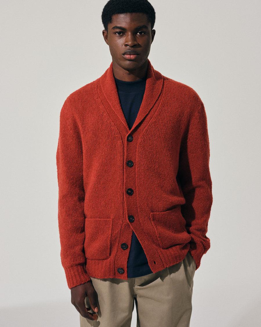 Scaglione CARDIGAN SCIALLE PUFFED CASHMERE CASHMERE RUST Soddisfazione Garantita