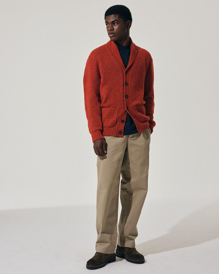 Scaglione CARDIGAN SCIALLE PUFFED CASHMERE CASHMERE RUST Soddisfazione Garantita