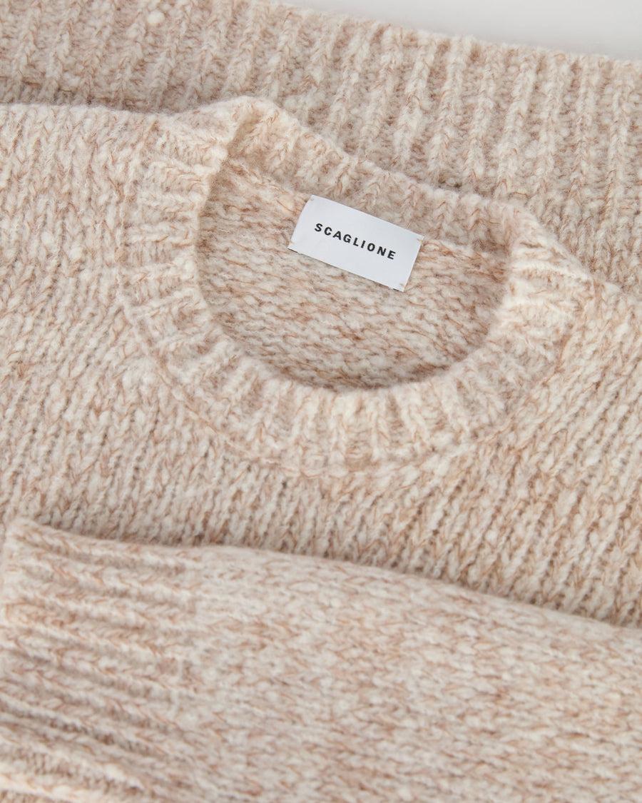 Scaglione ROUND NECK OVER MOULINE' CARAMEL Acquista Ora