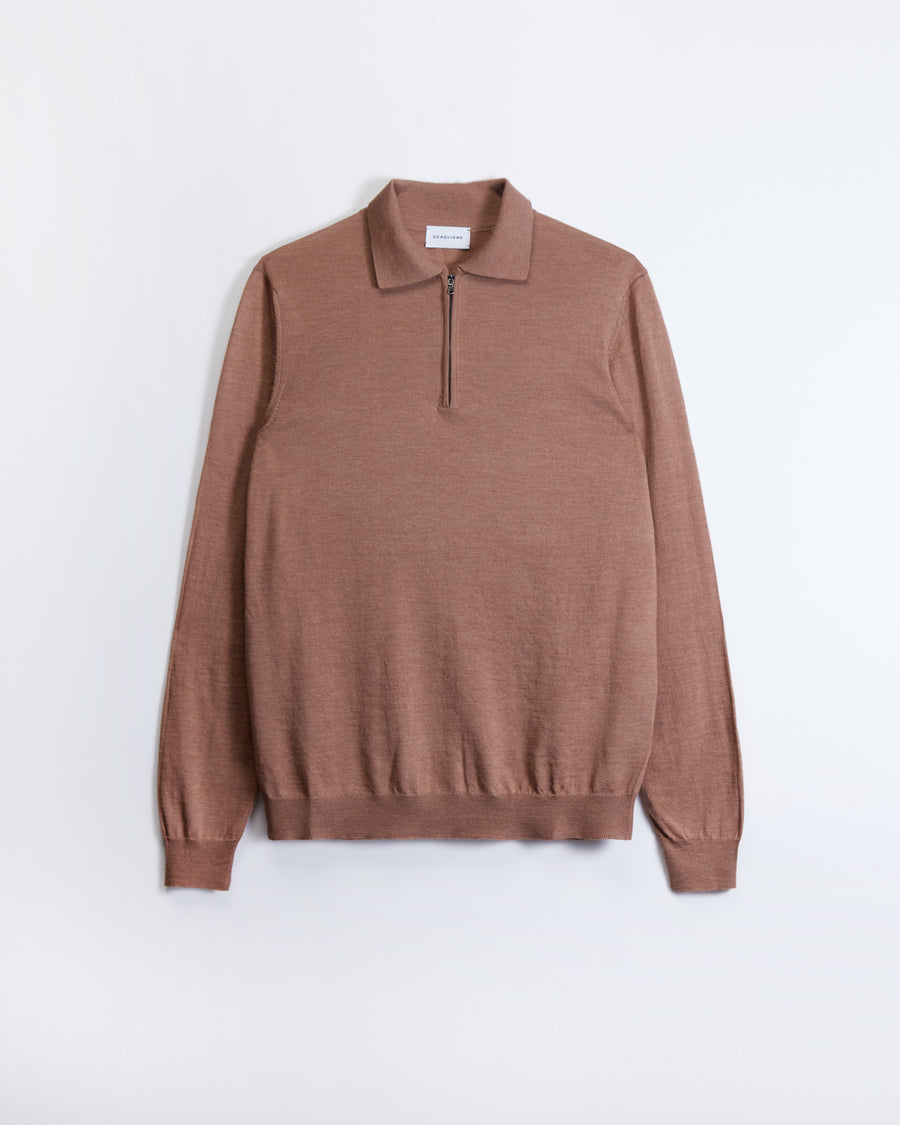 Scaglione POLO ZIP FINELUX CAMEL Consegna Veloce