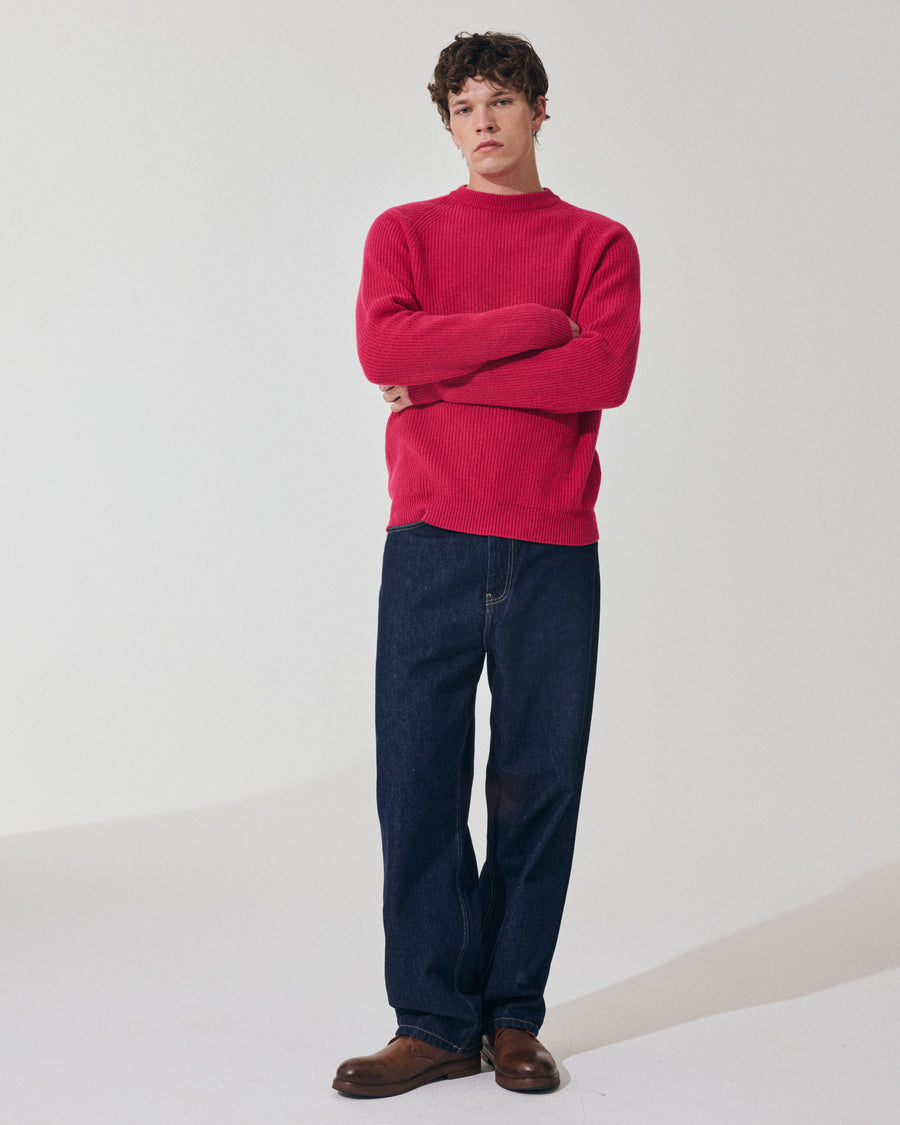 Scaglione ROUND NECK FISHERMAN MIX CASH FUXIA Shopping Online