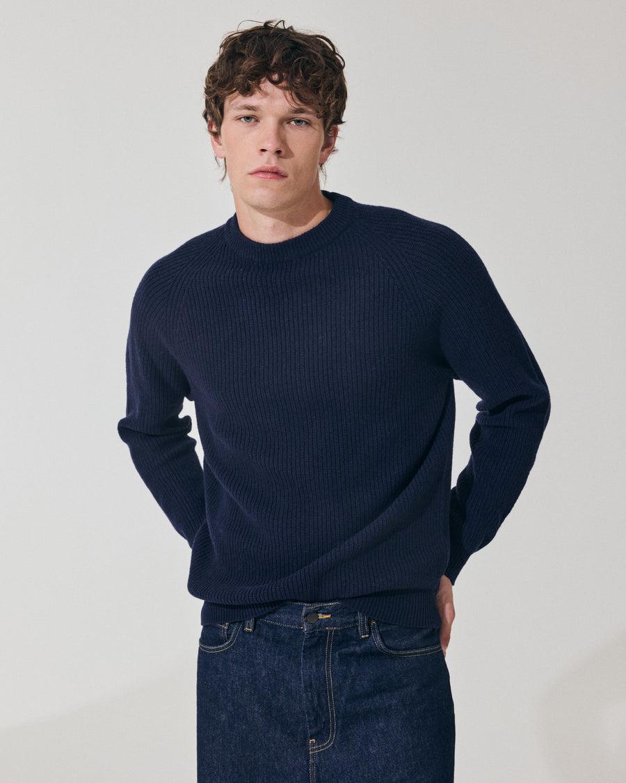 Scaglione ROUND NECK FISHERMAN MIX CASH NAVY Prezzo Ridotto