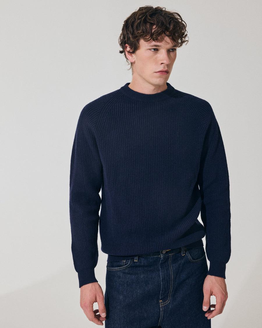 Scaglione ROUND NECK FISHERMAN MIX CASH NAVY Prezzo Ridotto