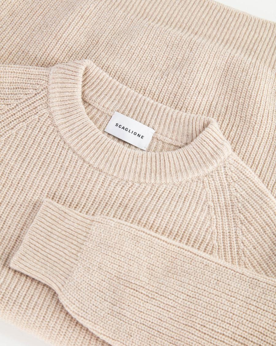 Scaglione ROUND NECK FISHERMAN MIX CASH SAND Sottocosto