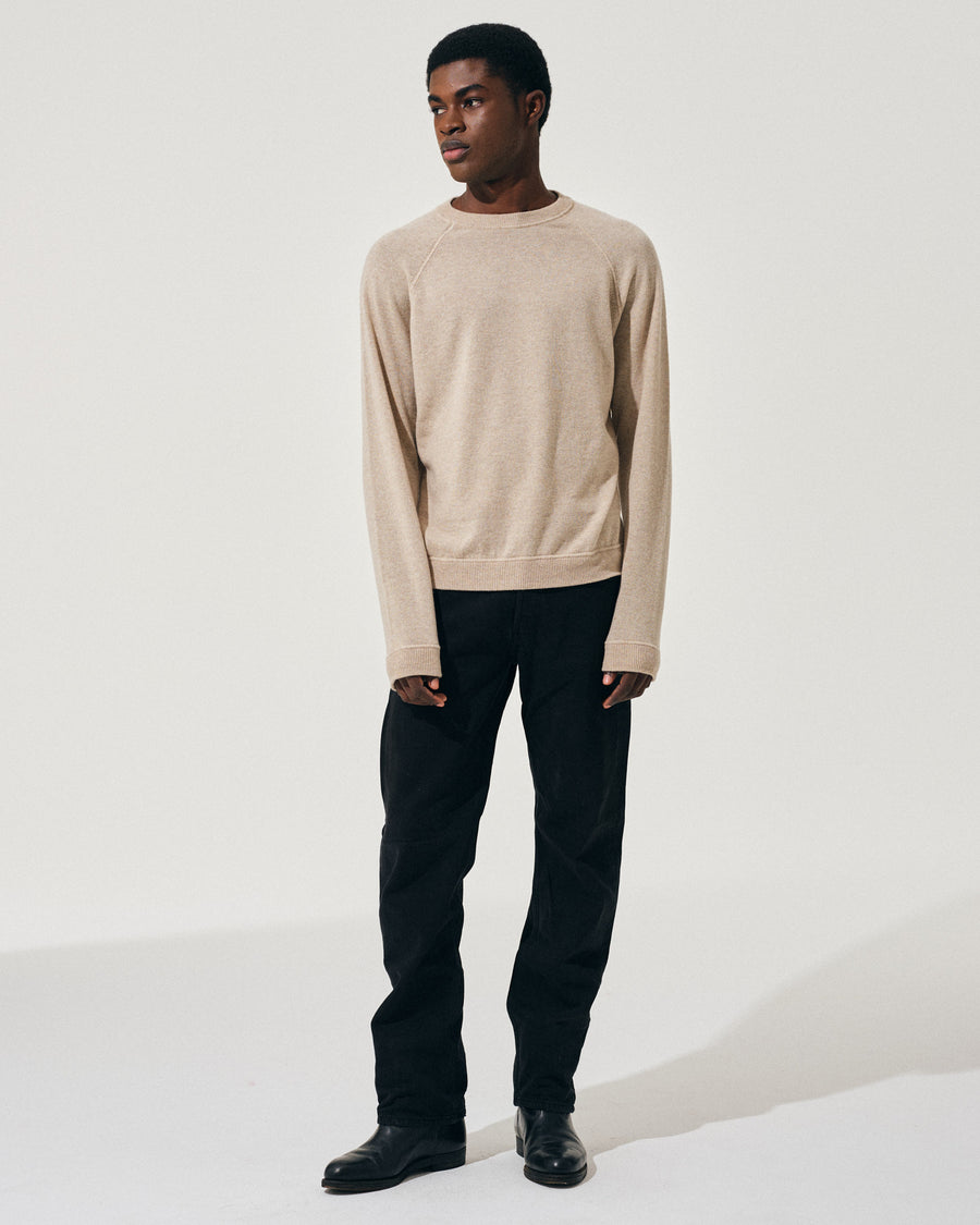 Scaglione ROUND NECK RAGLAN MIX CASH SAND Sconto