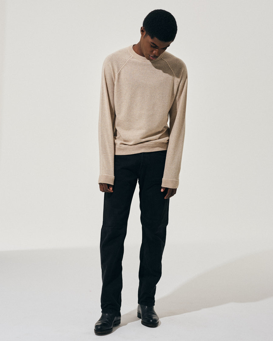 Scaglione ROUND NECK RAGLAN MIX CASH SAND Sconto