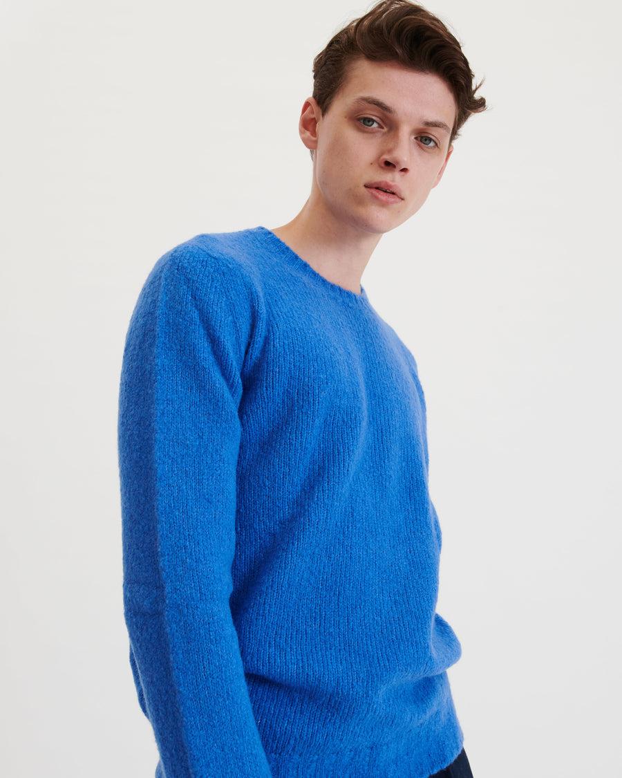 Scaglione ROUND NECK SEAMLESS PUFFED CASHMERE CORNFLOWER Promozione Limitata