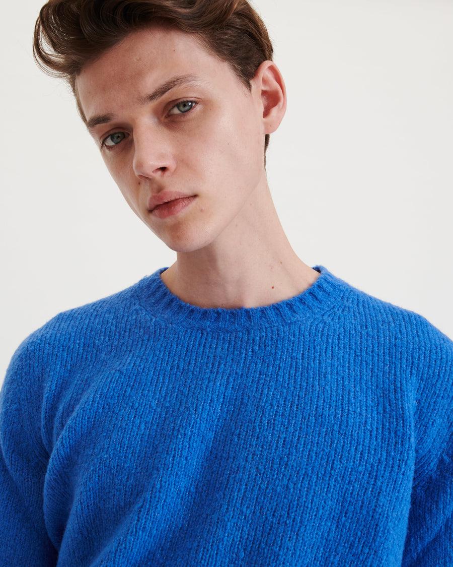 Scaglione ROUND NECK SEAMLESS PUFFED CASHMERE CORNFLOWER Promozione Limitata