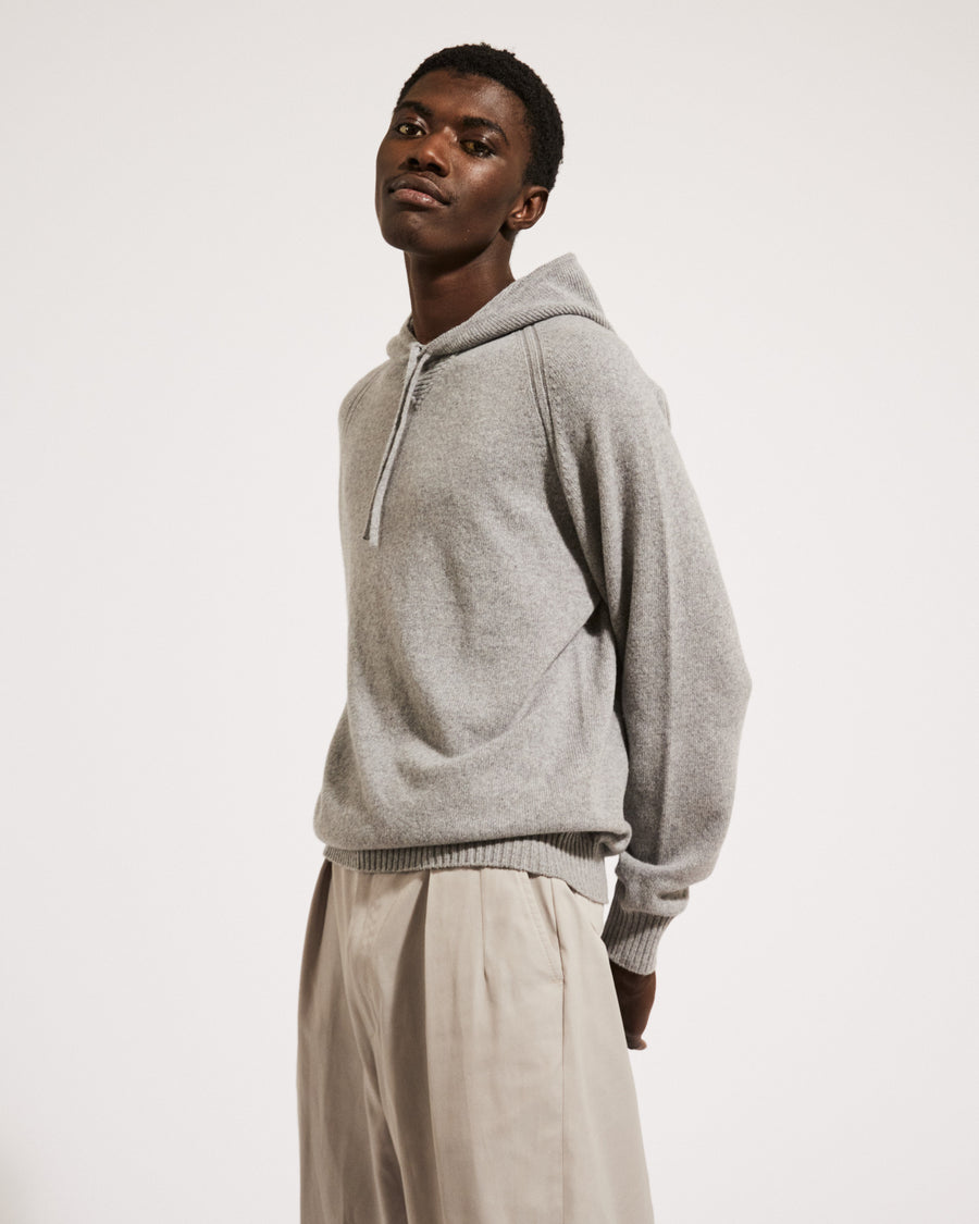 Scaglione HOODIE RAGLAN HYBRD CASHMERE GREY Fino Al -60%