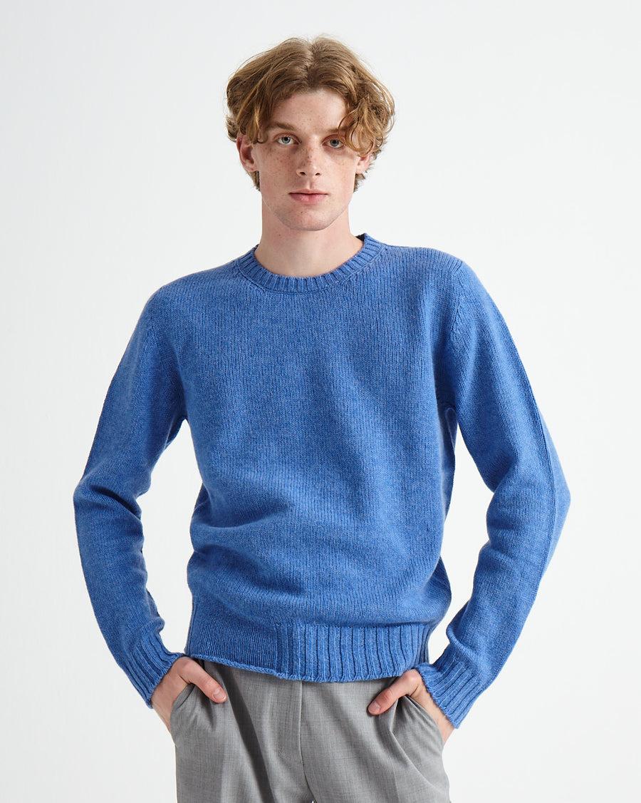 Scaglione ROUND NECK SEAMLESS SOFTWOOL CORNFLOWER Offerta