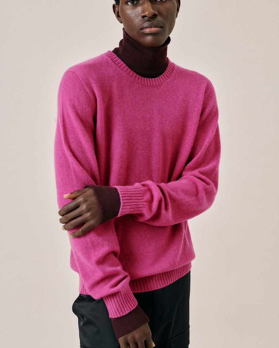 Scaglione ROUND NECK SEAMLESS HYBRD CASHMERE DAHLIA Nuovo