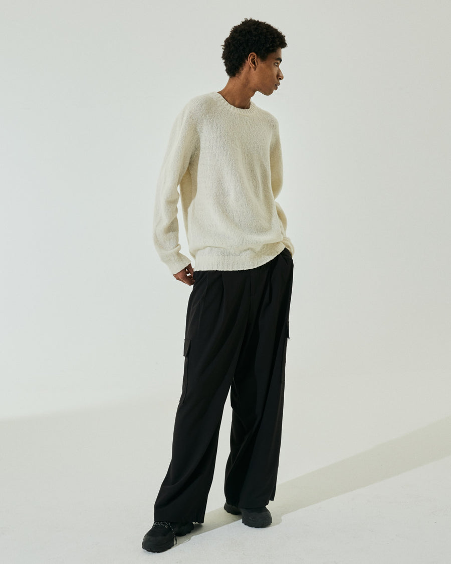 Scaglione ROUND NECK SEAMLESS PUFFED CASHMERE MILK Fino al 50% di sconto