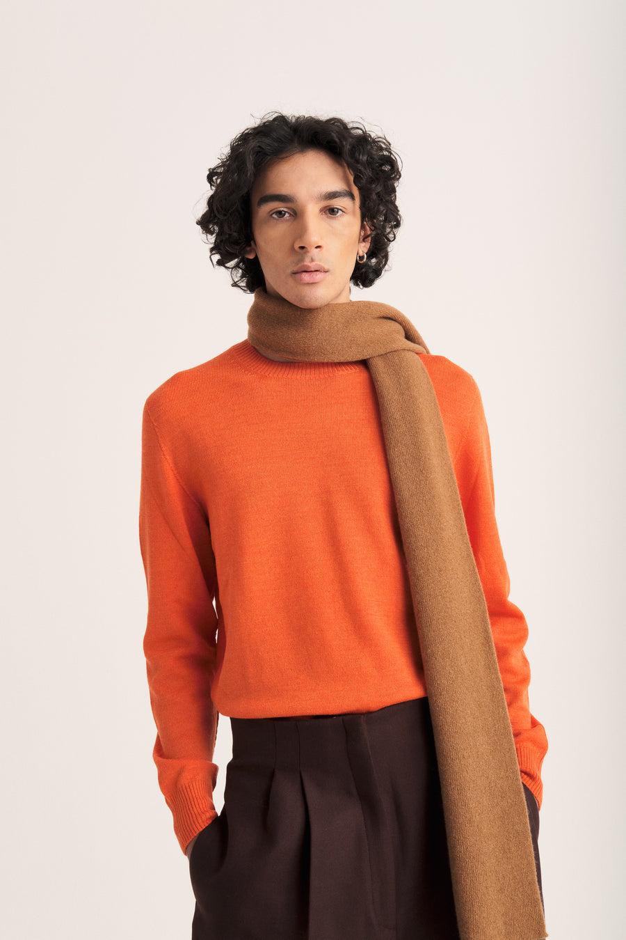 Scaglione ROUND NECK SEAMLESS MERINO CARROT Negozi Online