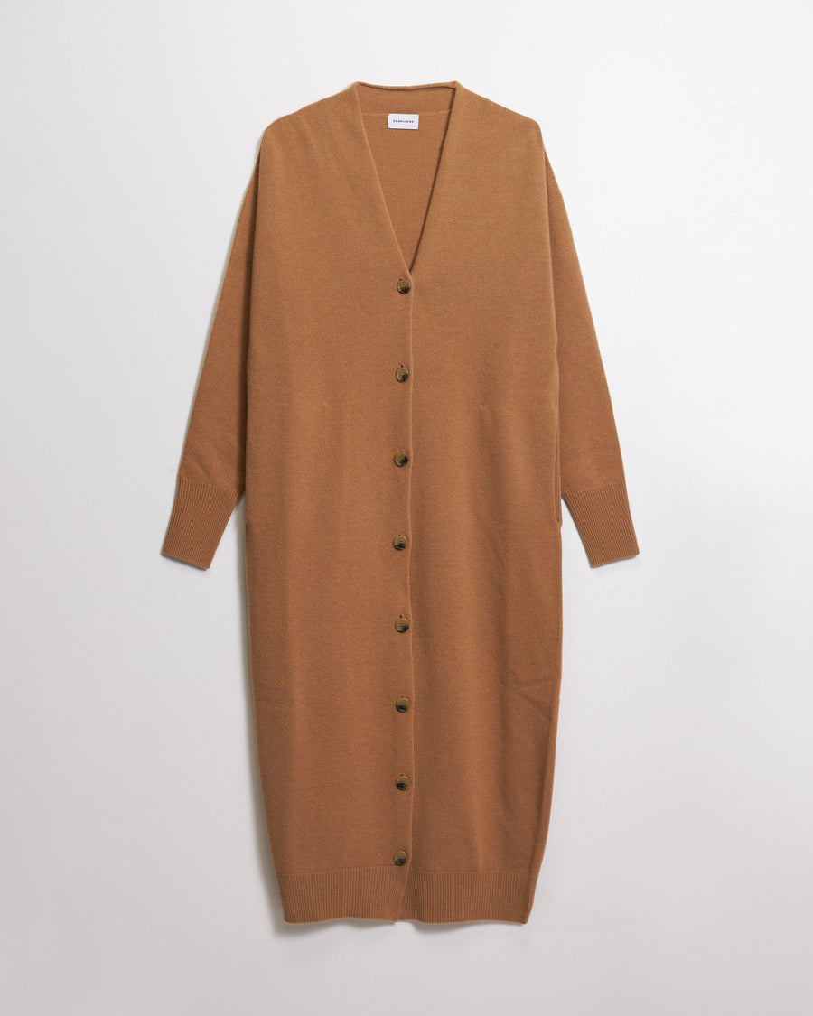 Scaglione CARDIGAN LUNGO SEAMLESS CARAMEL Affare Del Giorno