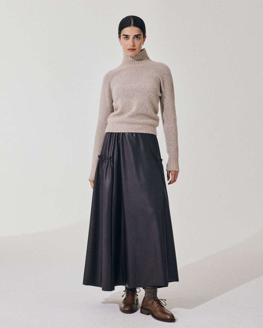 Scaglione TURTLE NECK SLIM PUFFED CASHMERE BEIGE Sottocosto