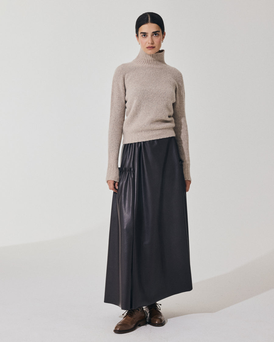 Scaglione TURTLE NECK SLIM PUFFED CASHMERE BEIGE Sottocosto