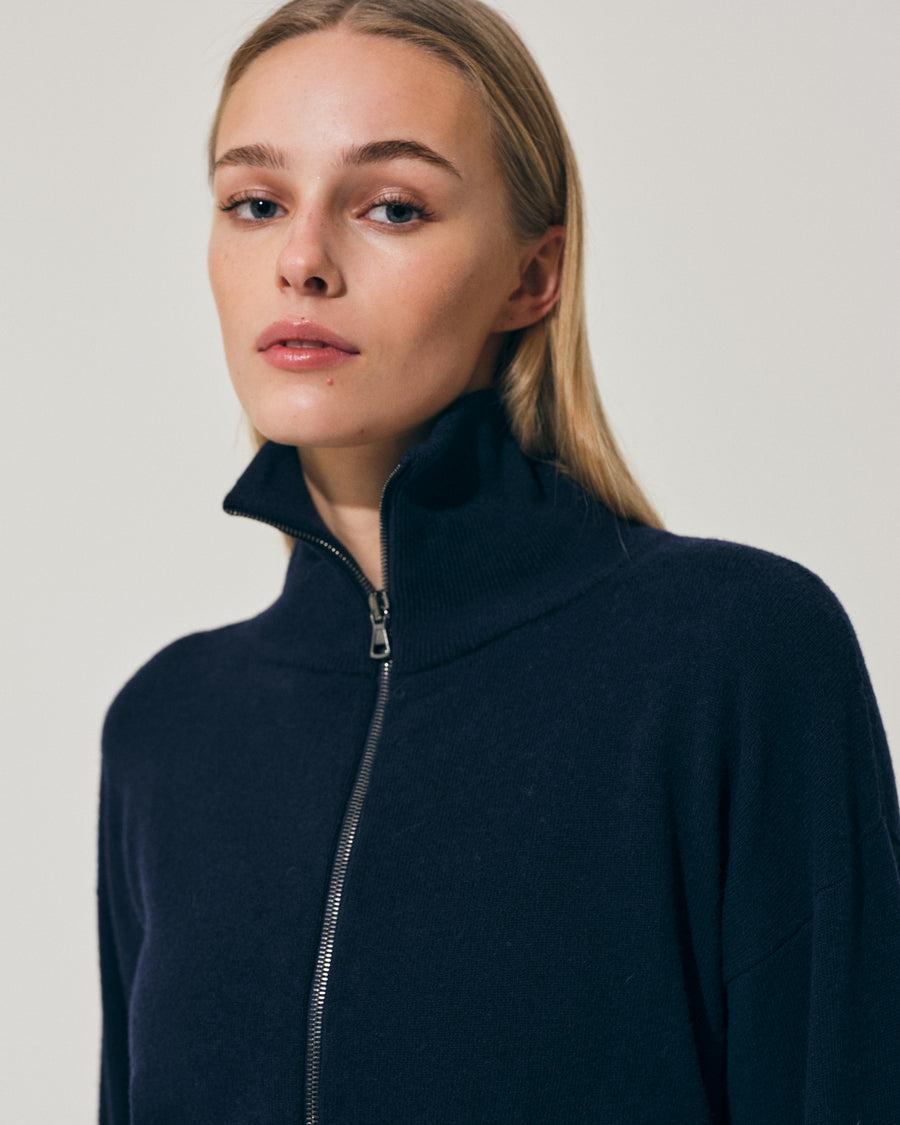Scaglione BOMBER ZIP CASH BLEND NAVY Economico