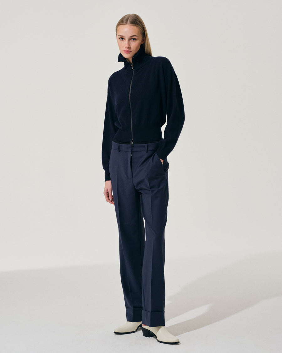 Scaglione BOMBER ZIP CASH BLEND NAVY Economico