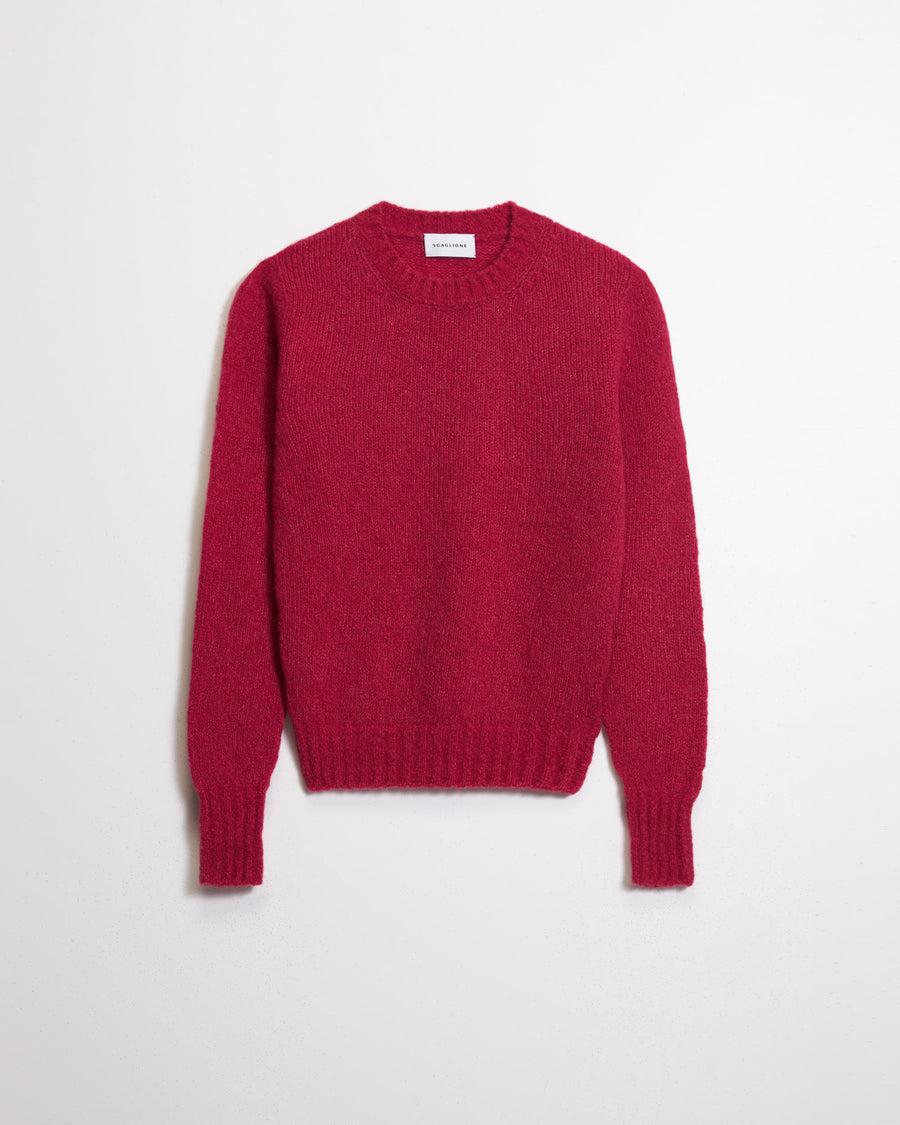 Scaglione ROUND NECK SLIM PUFFED CASHMERE SEAMLESS DAHLIA Vendite Flash