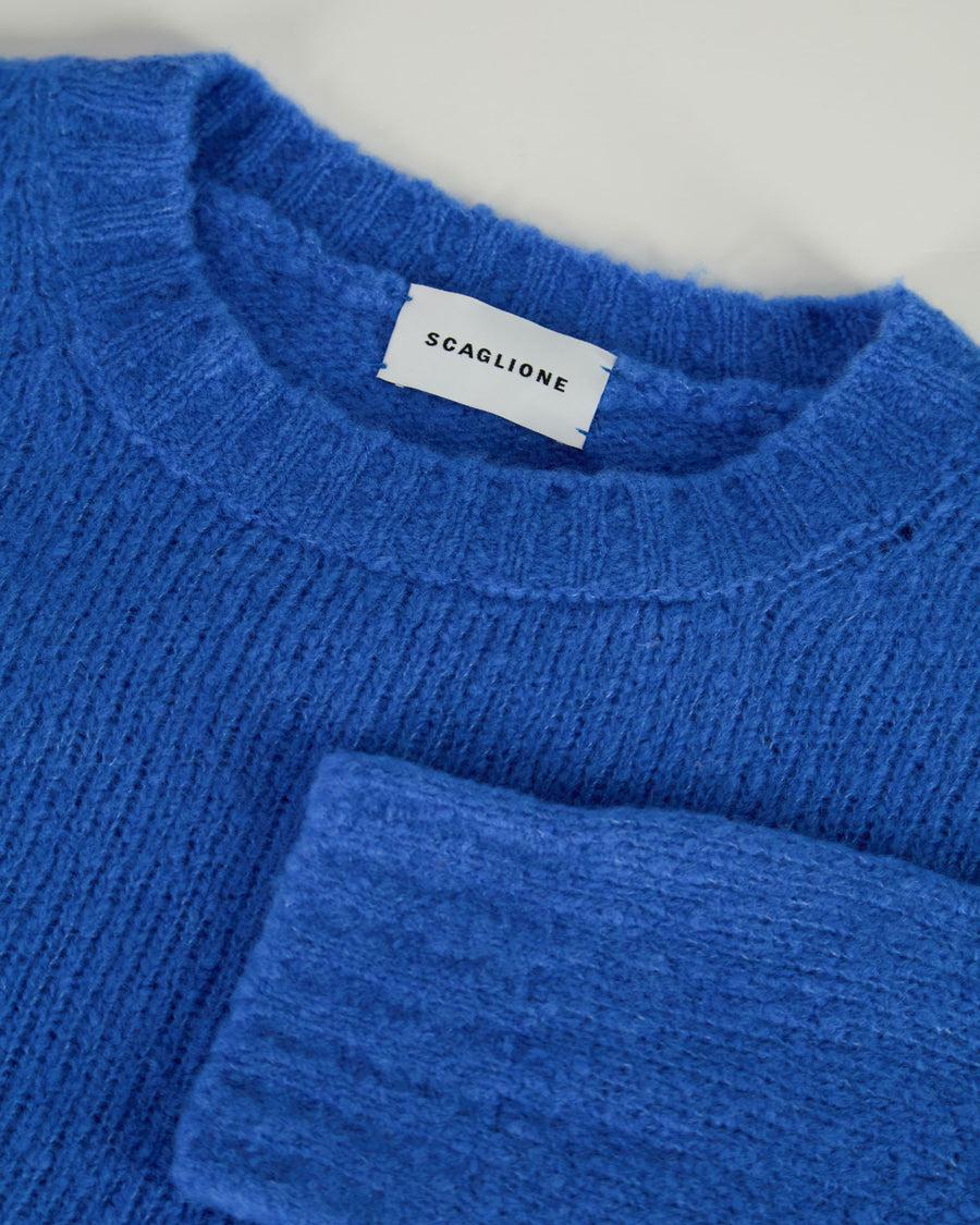 Scaglione ROUND NECK OVER PUFFED CASHMERE CORNFLOWER Pezzi Unici