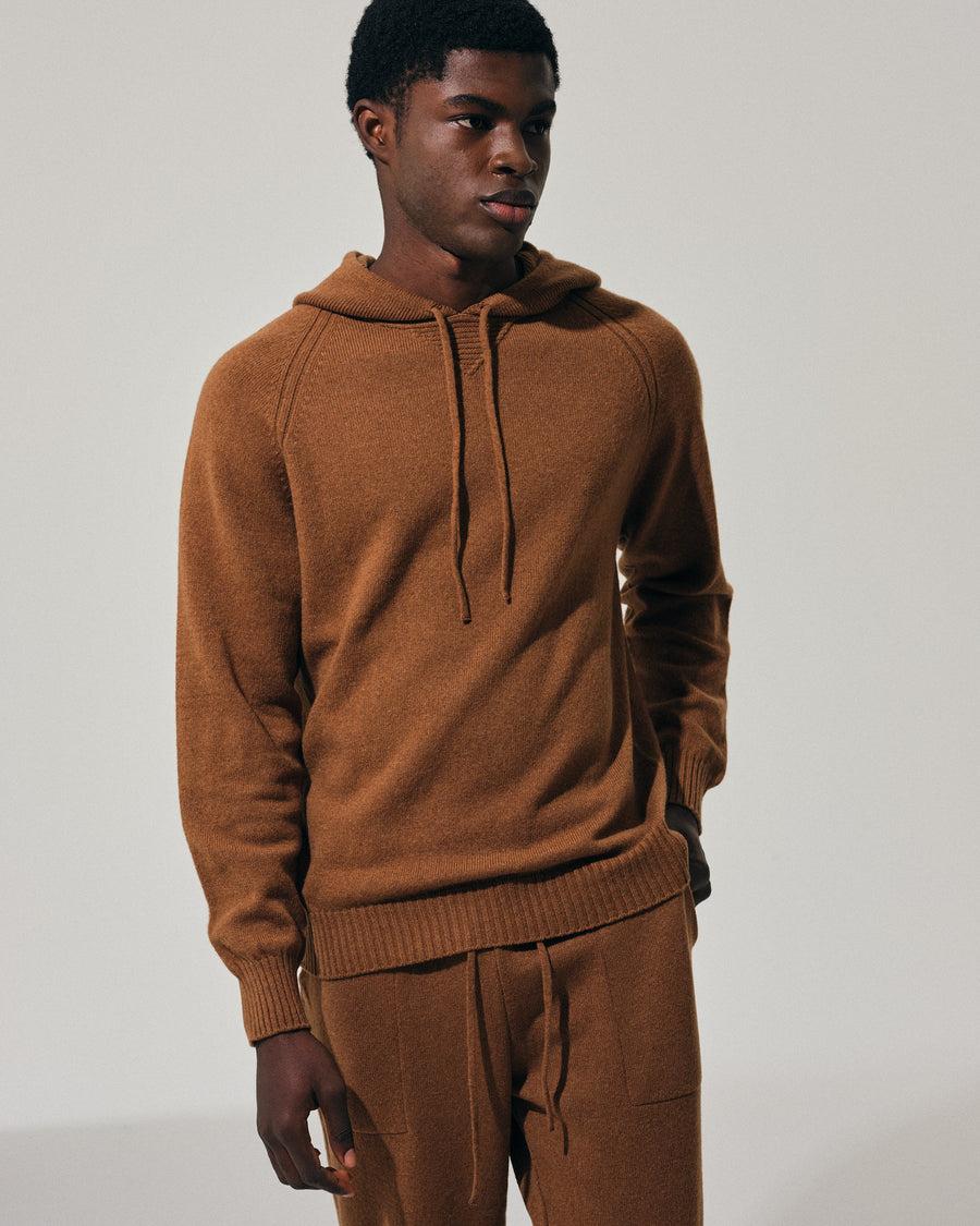 Scaglione HOODY RAGLAN HYBRD CASHMERE RHUM Qualità
