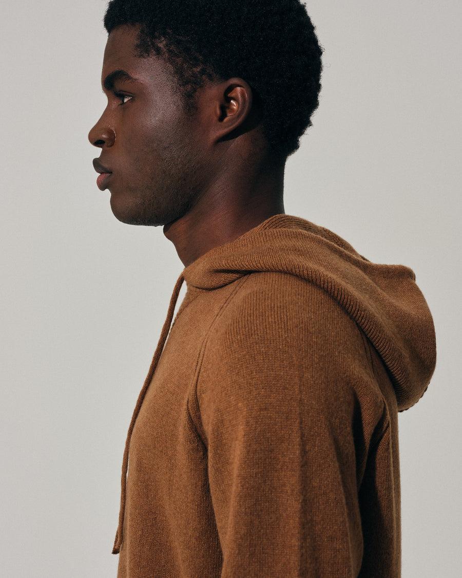 Scaglione HOODY RAGLAN HYBRD CASHMERE RHUM Qualità