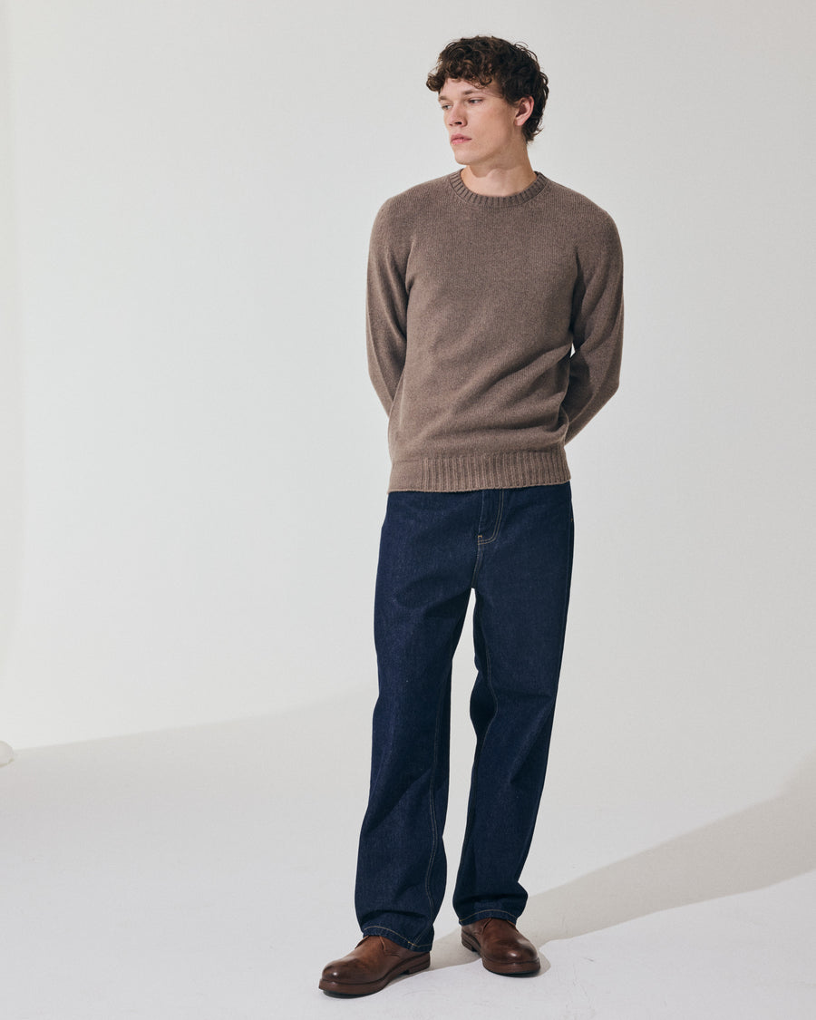 Scaglione ROUND NECK SOFT HYBRD CASHMERE TAUPE Spedizione Gratuita