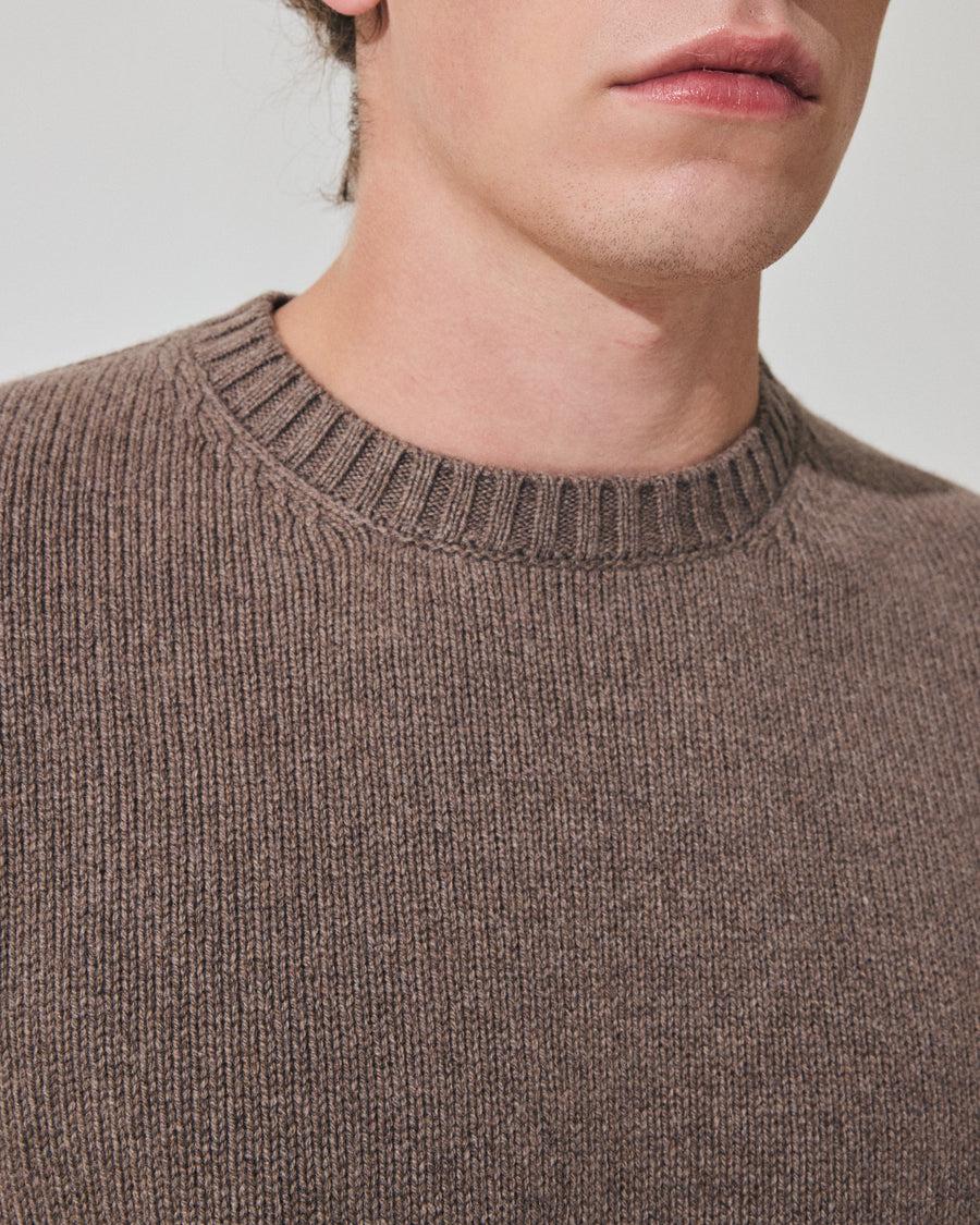 Scaglione ROUND NECK SOFT HYBRD CASHMERE TAUPE Spedizione Gratuita