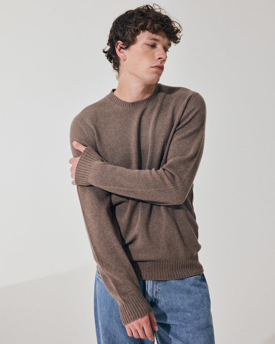 Scaglione ROUND NECK SEAMLESS HYBRD CASHMERE TAUPE Offerte