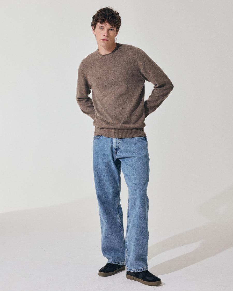 Scaglione ROUND NECK SEAMLESS HYBRD CASHMERE TAUPE Offerte