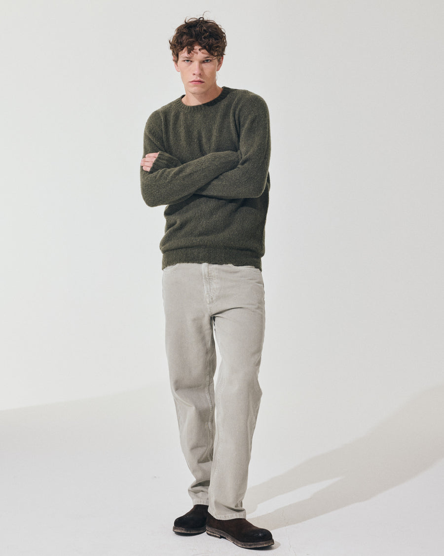 Scaglione ROUND NECK SEAMLESS PUFFED CASHMERE CASHMERE FOREST In Saldo