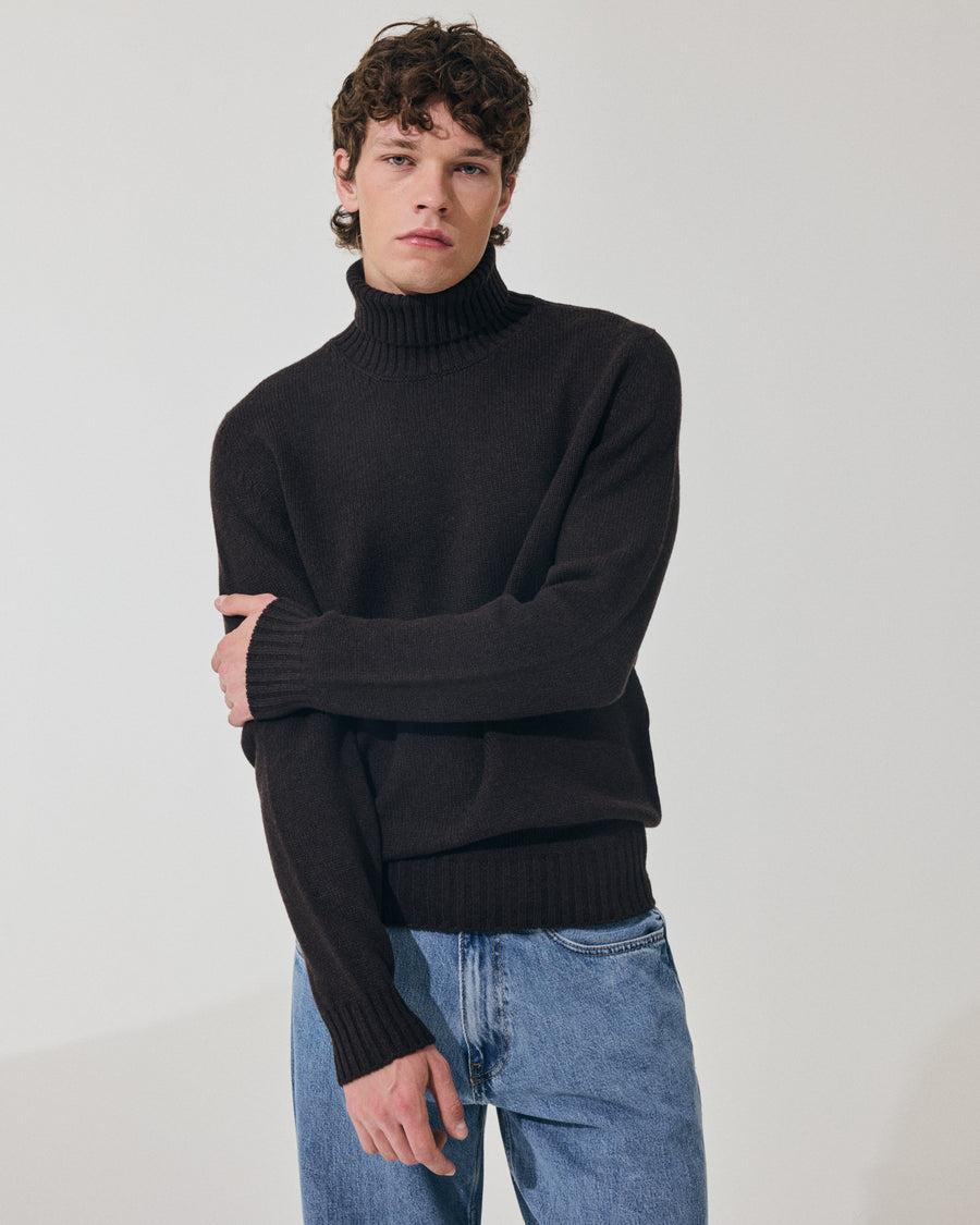Scaglione TURTLE NECK SOFT HYBRD CASHMERE EBANO Moda