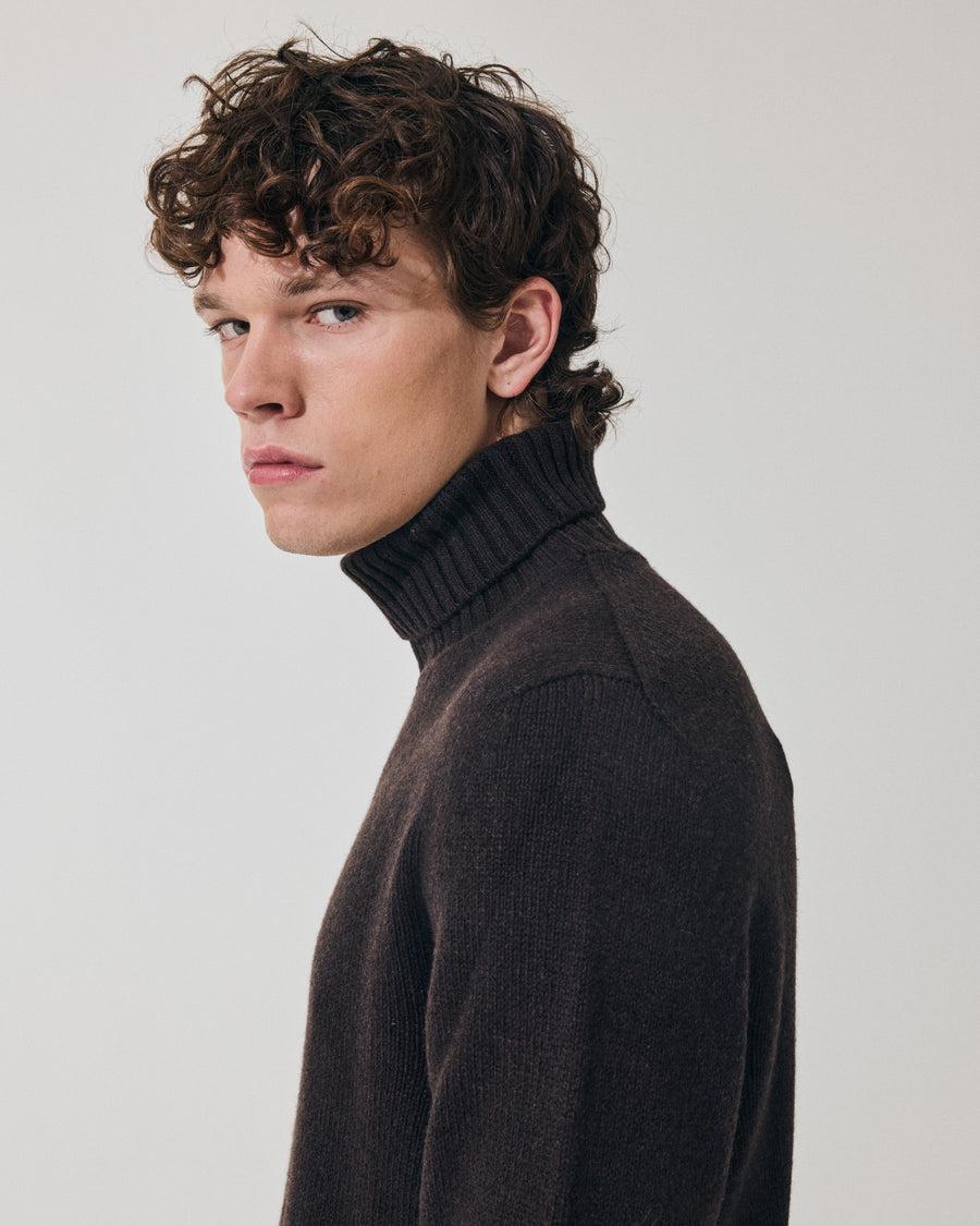 Scaglione TURTLE NECK SOFT HYBRD CASHMERE EBANO Moda