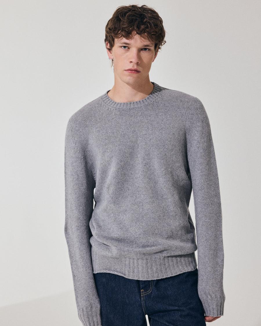 Scaglione ROUND NECK SOFT HYBRD CASHMERE GREY Negozio online di fabbrica