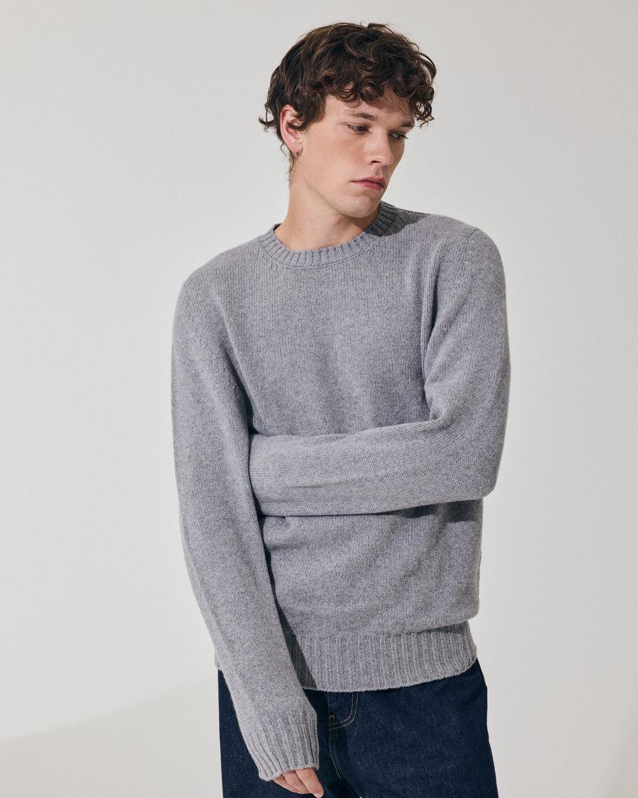 Scaglione ROUND NECK SOFT HYBRD CASHMERE GREY Negozio online di fabbrica