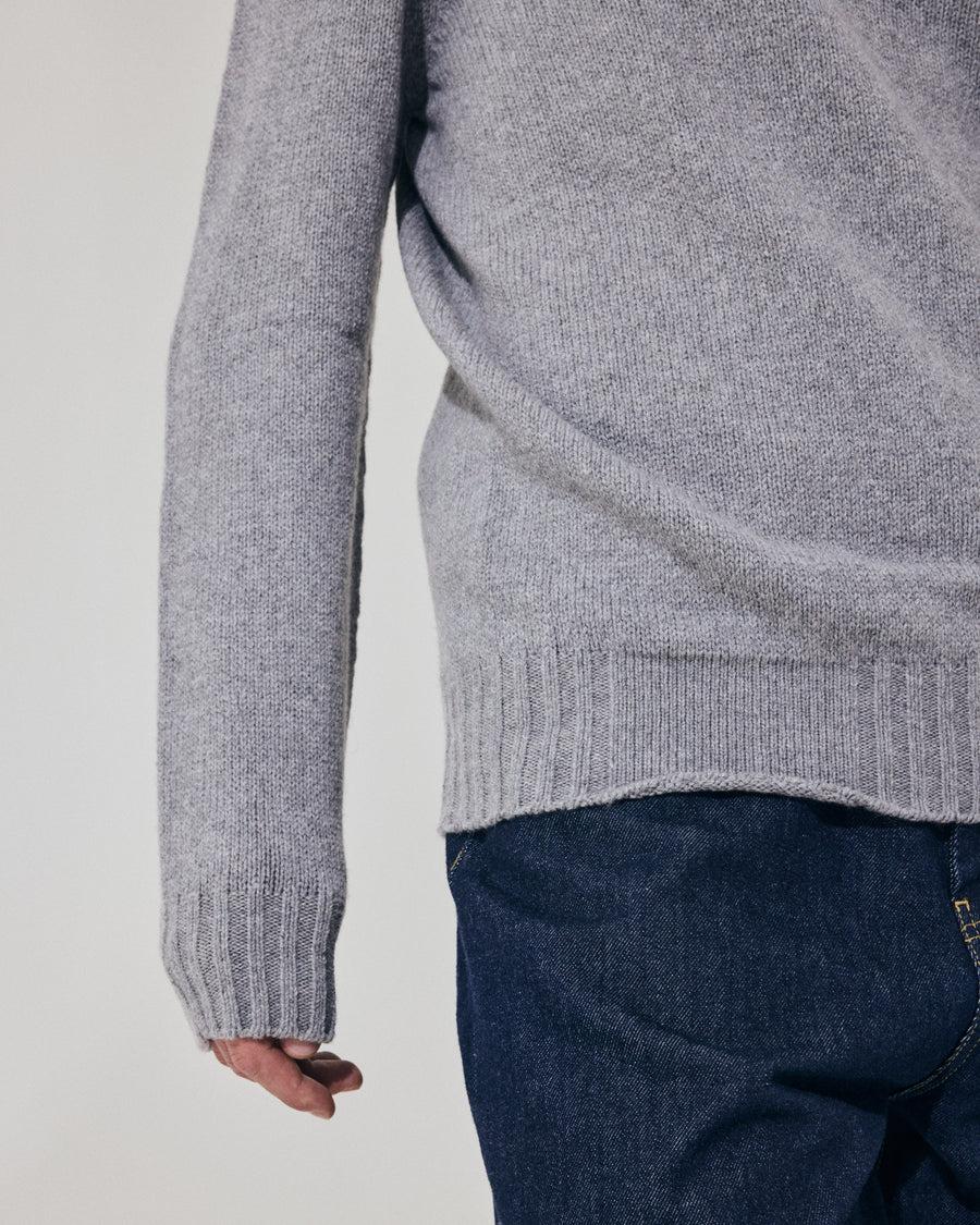 Scaglione ROUND NECK SOFT HYBRD CASHMERE GREY Negozio online di fabbrica