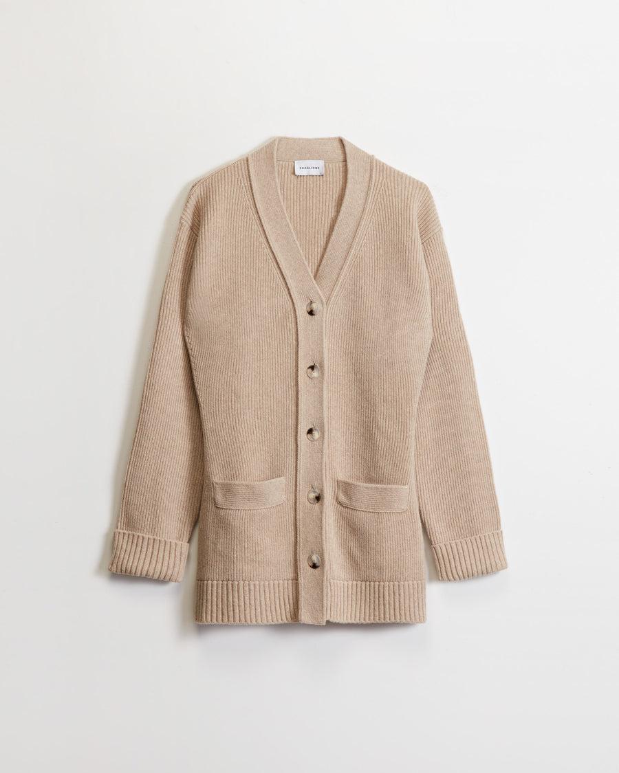 Scaglione CARDIGAN TIGHT FULLNEEDLE SAND Shopping online