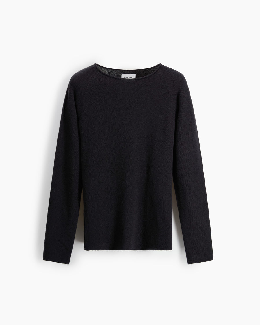 Scaglione ROUND NECK SLIM RAGLAN SEAMLESS BLACK Vendita calda