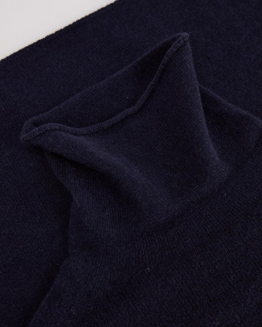 Scaglione TURTLE NECK RAGLAN SEAMLESS HYBRID CASHMERE NAVY Grandi sconti