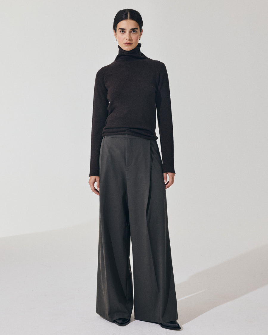 Scaglione TURTLE NECK RAGLAN SEAMLESS HYBRID CASHMERE EBANO Nuovi prodotti